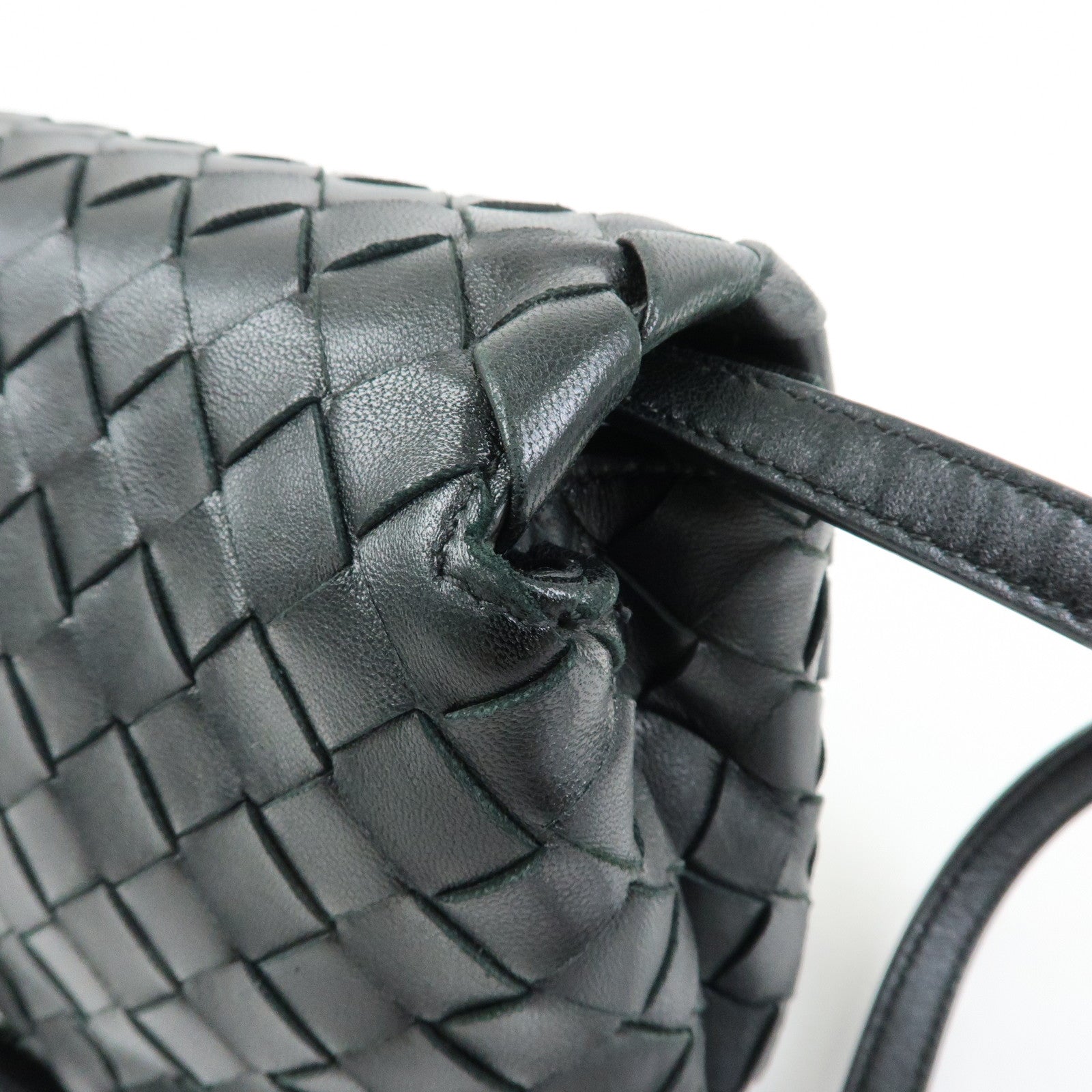 BOTTEGA VENETA Intrecciato Nappa Leather Shoulder Bag Black 600519