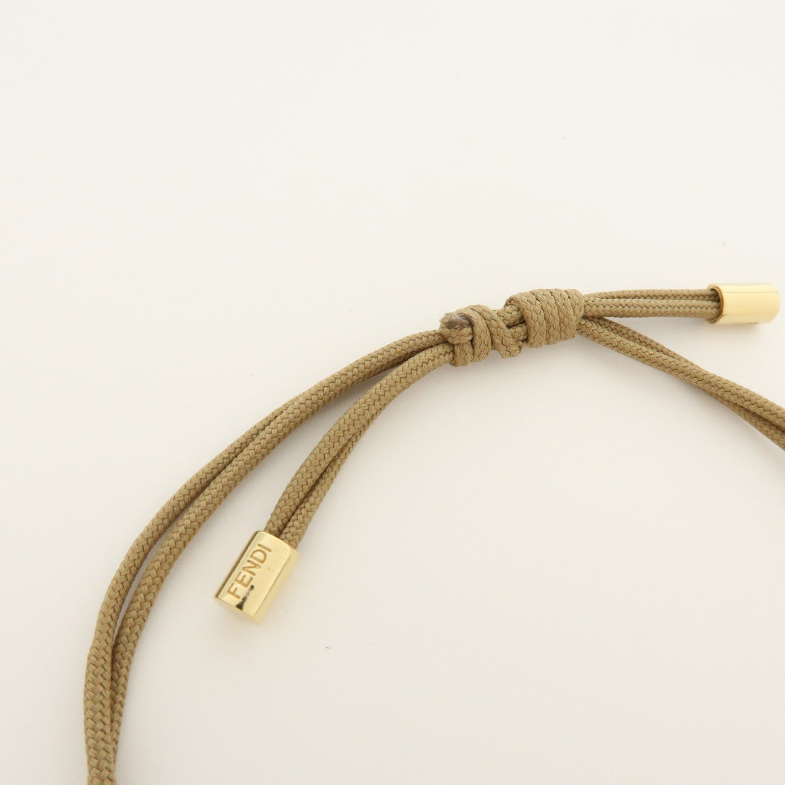 FENDI Logo Cube Graffiti Metal Bracelet Gold Brown