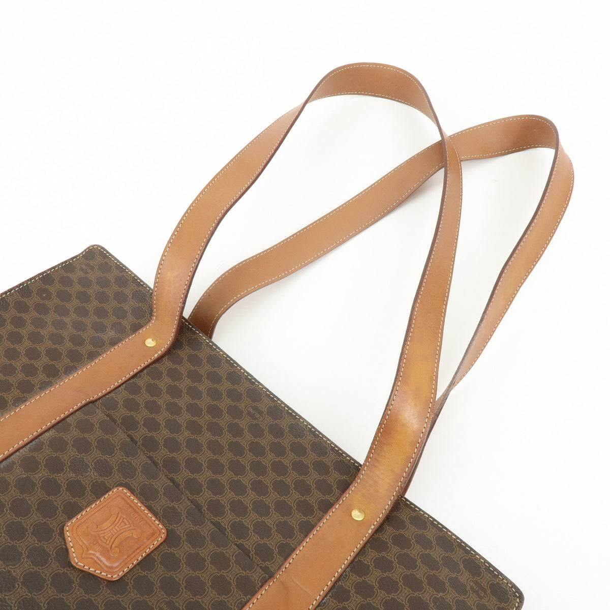 CELINE Macadam PVC Leather Shoulder Bag Hand Bag Brown