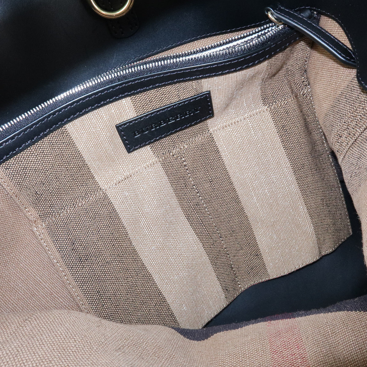 BURBERRY Nova Plaid Ashby Canvas Leather 2Way Bag Shoulder Bag Black