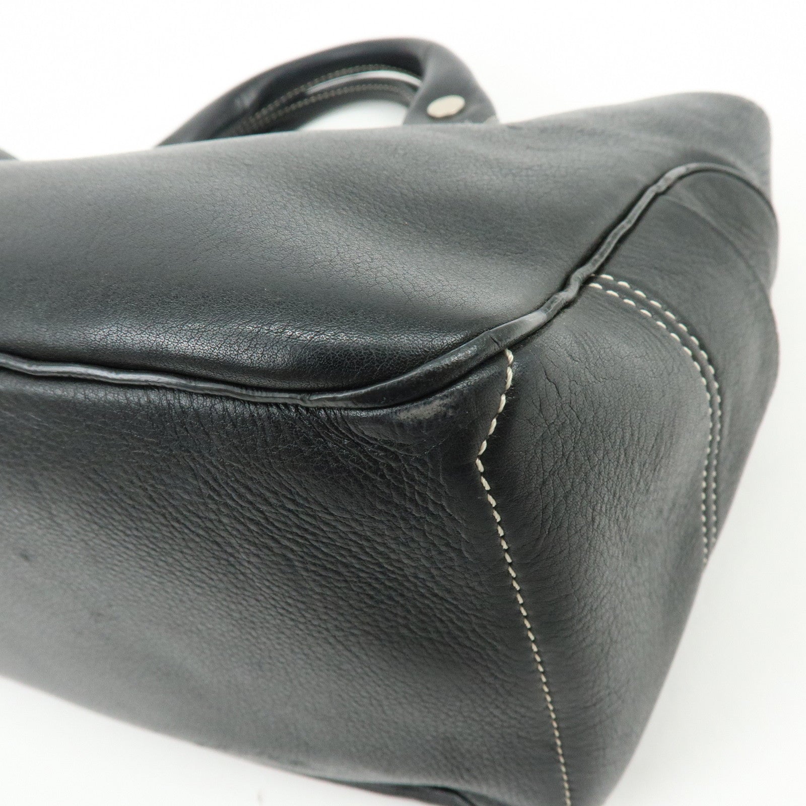 CELINE Macadam Boogie Bag Leather Hand Bag Tote Bag Black
