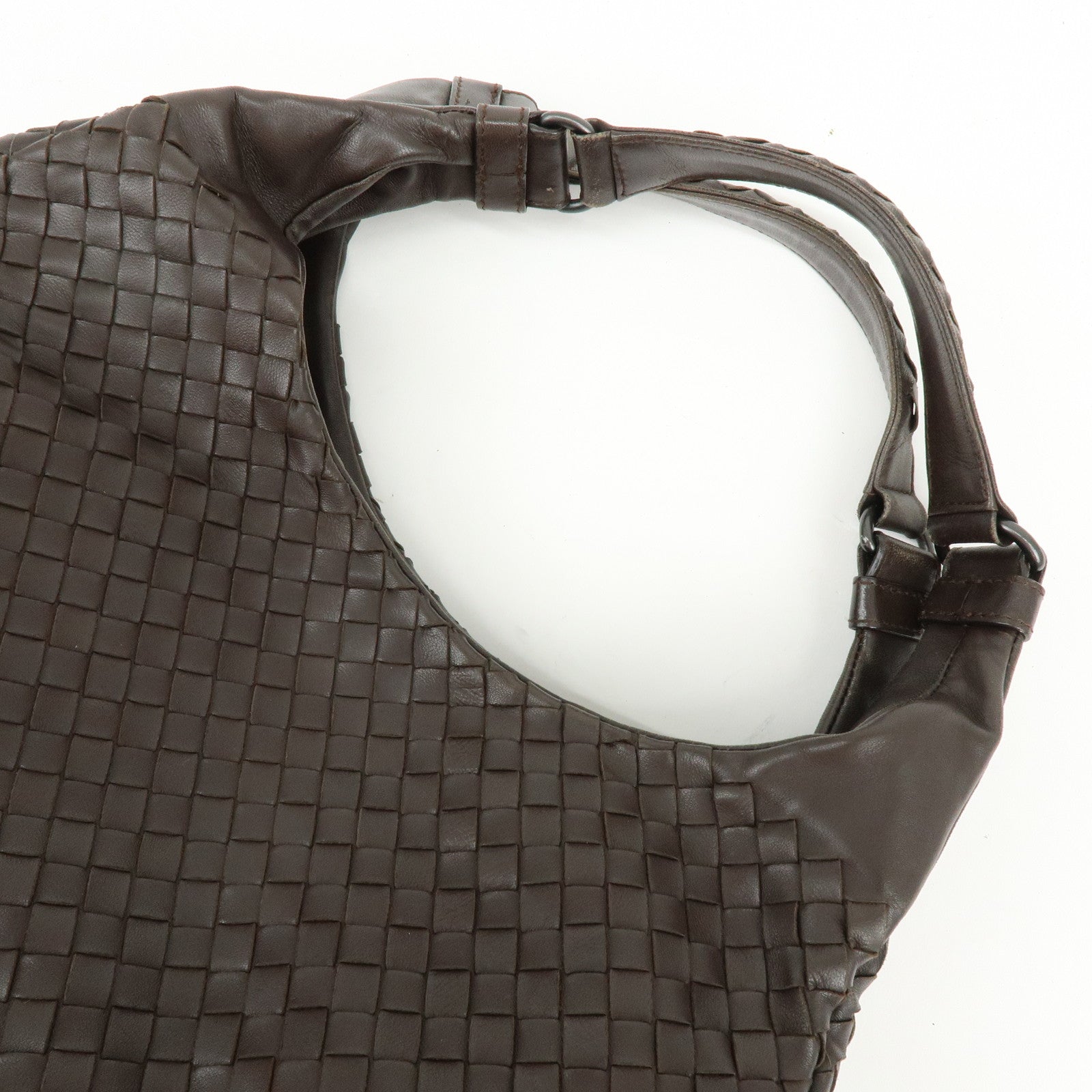 BOTTEGA VENETA Intrecciato Campana Shoulder Bag Hand Bag Brown 125787