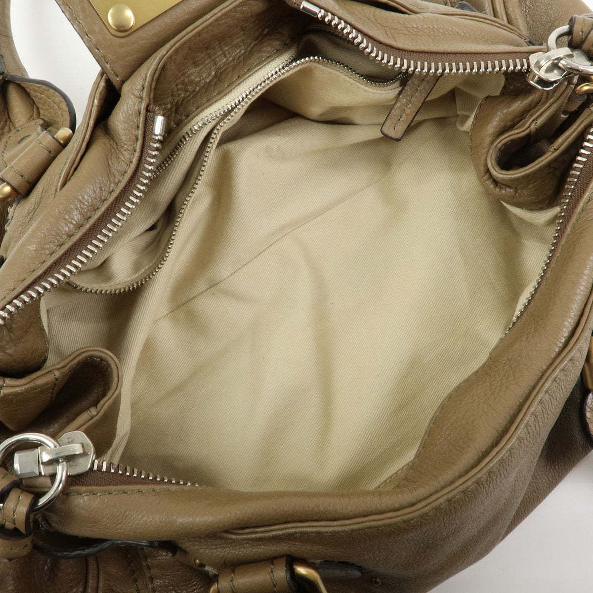 Chloe Paddington Leather Hand Bag Boston Bag Brown