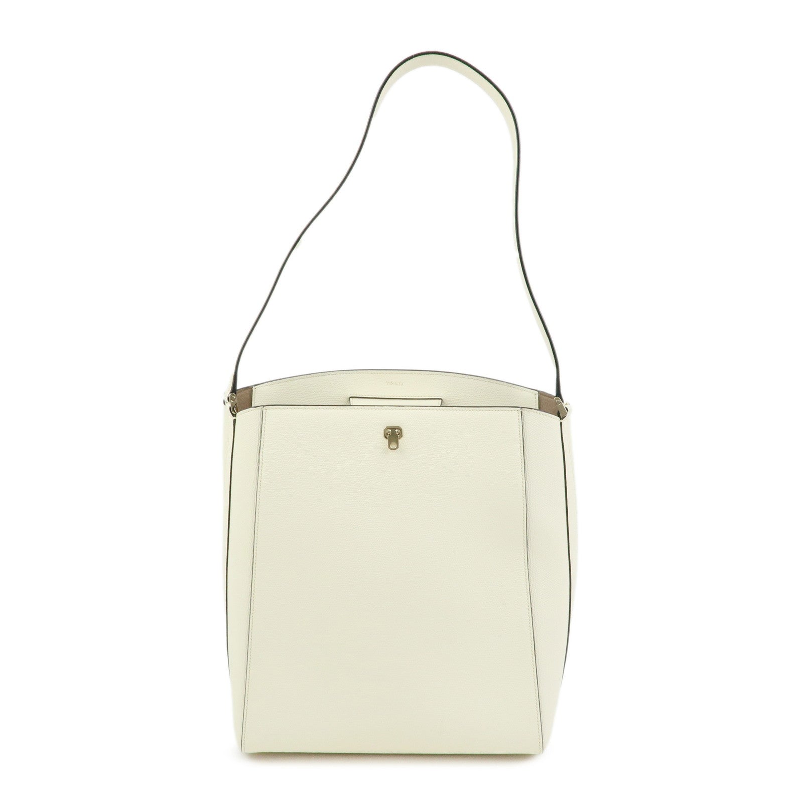 Valextra Brera Calf Leather Shoulder Bag Hand Bag White