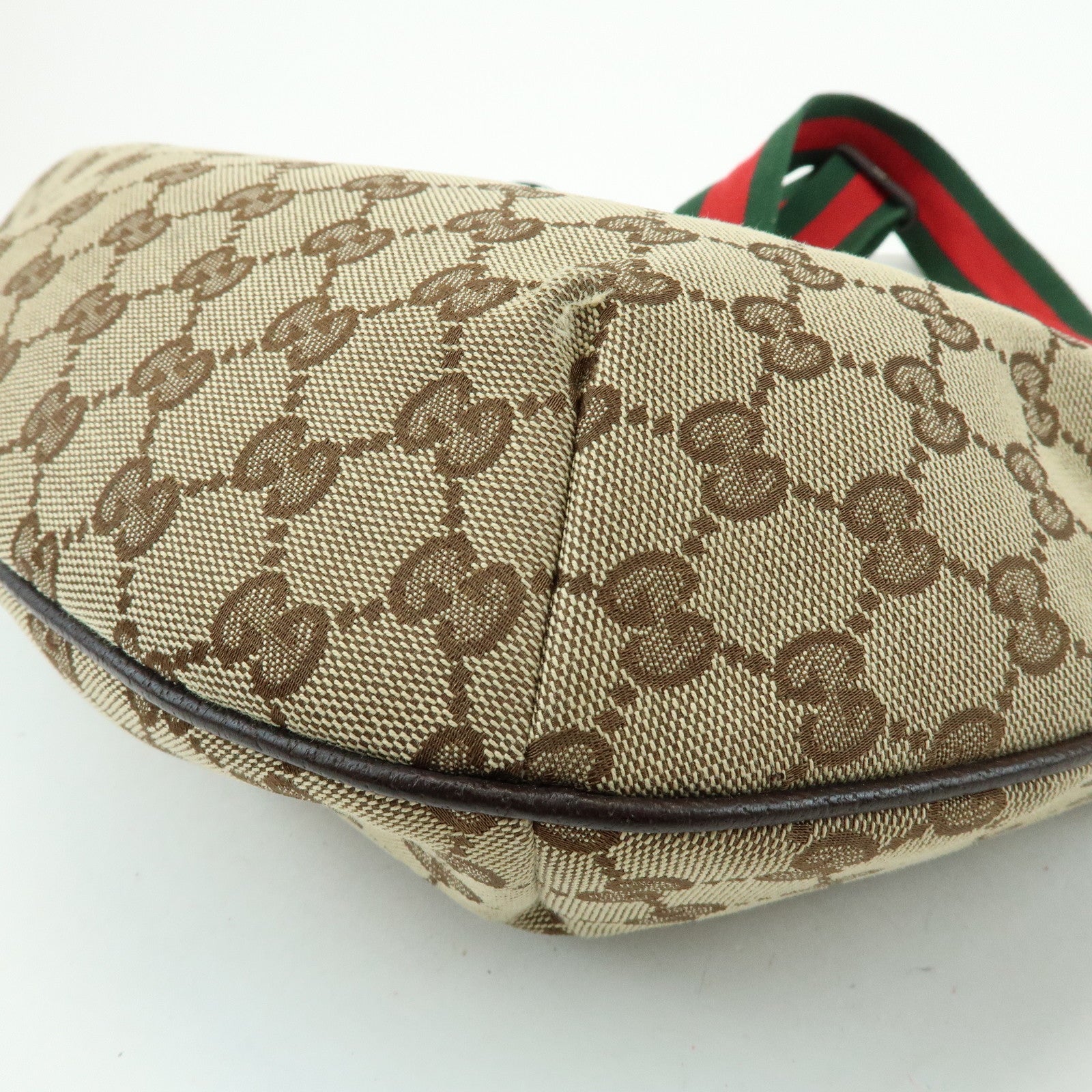 GUCCI Sherry GG Canvas Leather Shoulder Bag Beige Brown 181092