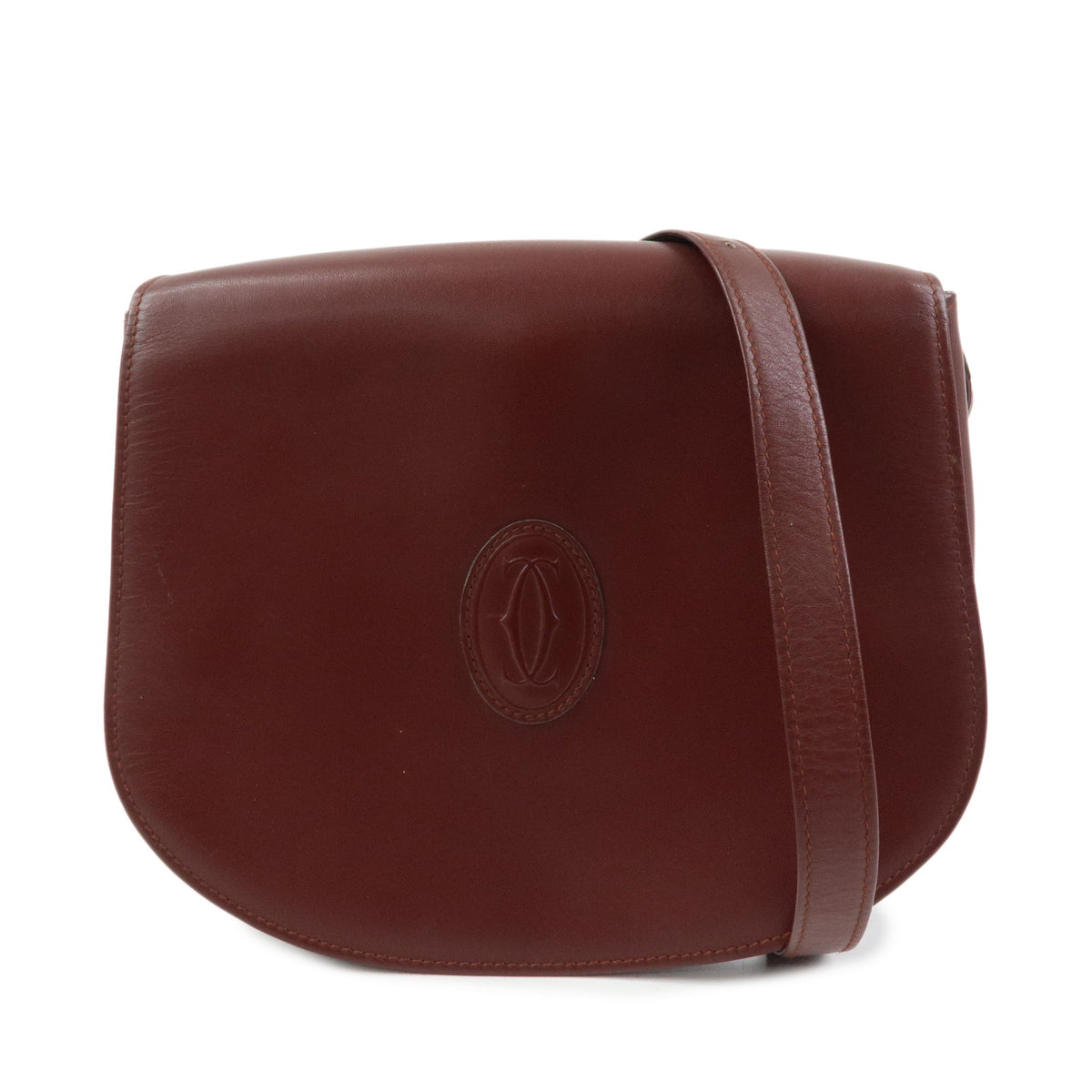 Cartier Must de Cartier Leather Shoulder Bag Crossbody Bag Bordeaux