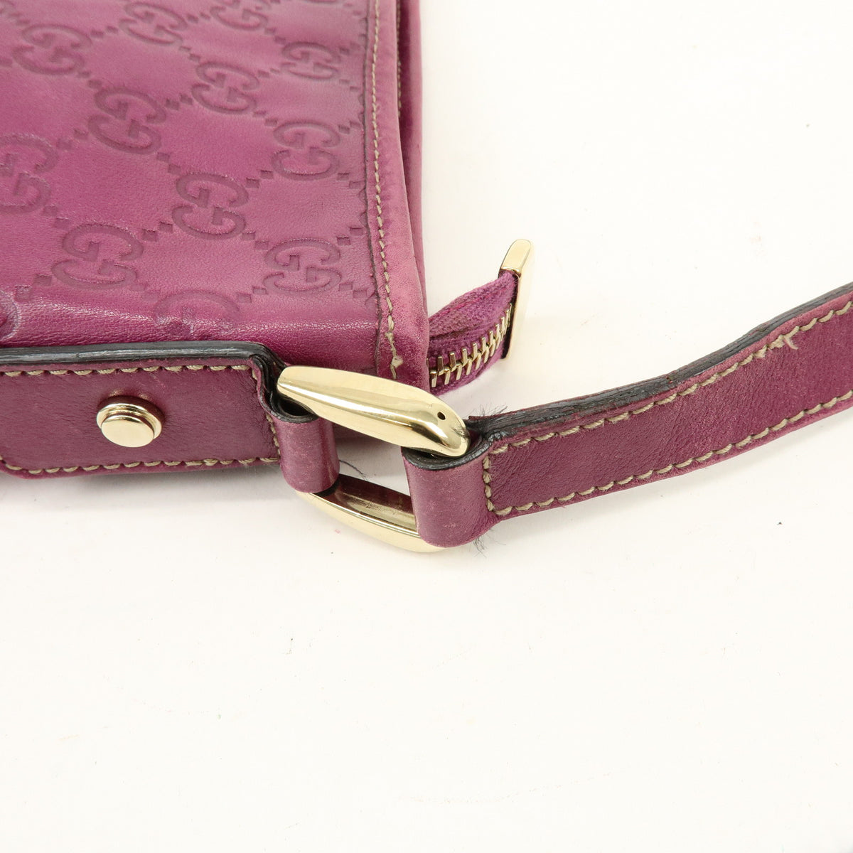 GUCCI Abbey Guccissima Leather Shoulder Bag Crossbody Bag Purple 131326