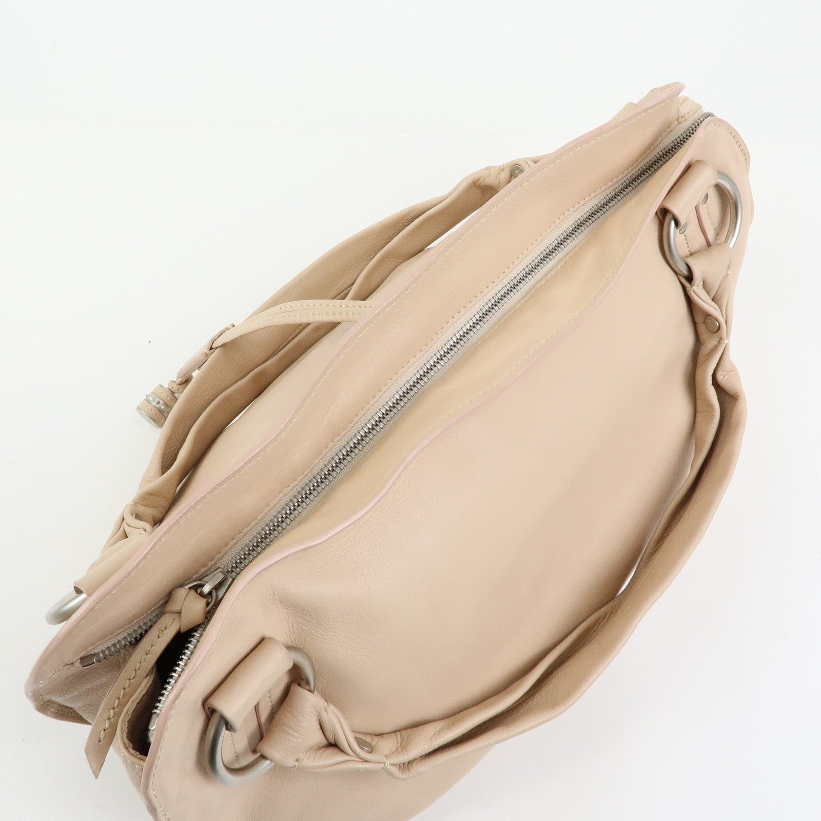 CELINE Bittersweet Leather Shoulder Bag Hand Bag Pink Beige