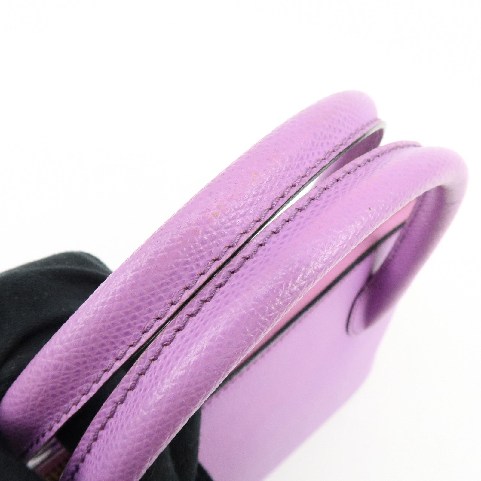 CELINE Leather 2Way Bag Shoulder Hand Bag Purple