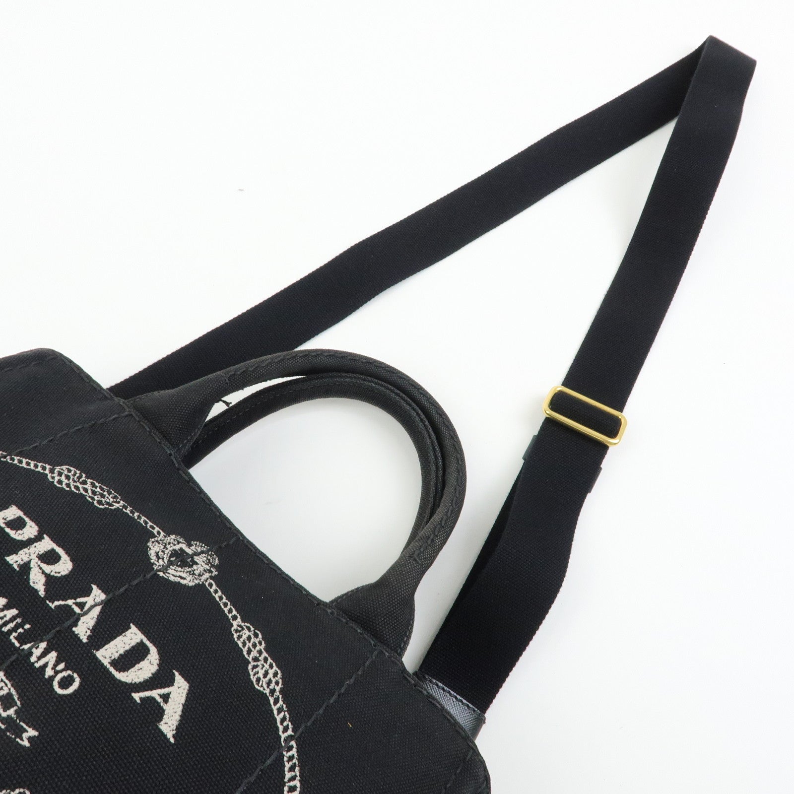 PRADA Triangle Log Canapa Mini Canvas 2Way Bag Hand Bag 1BG439