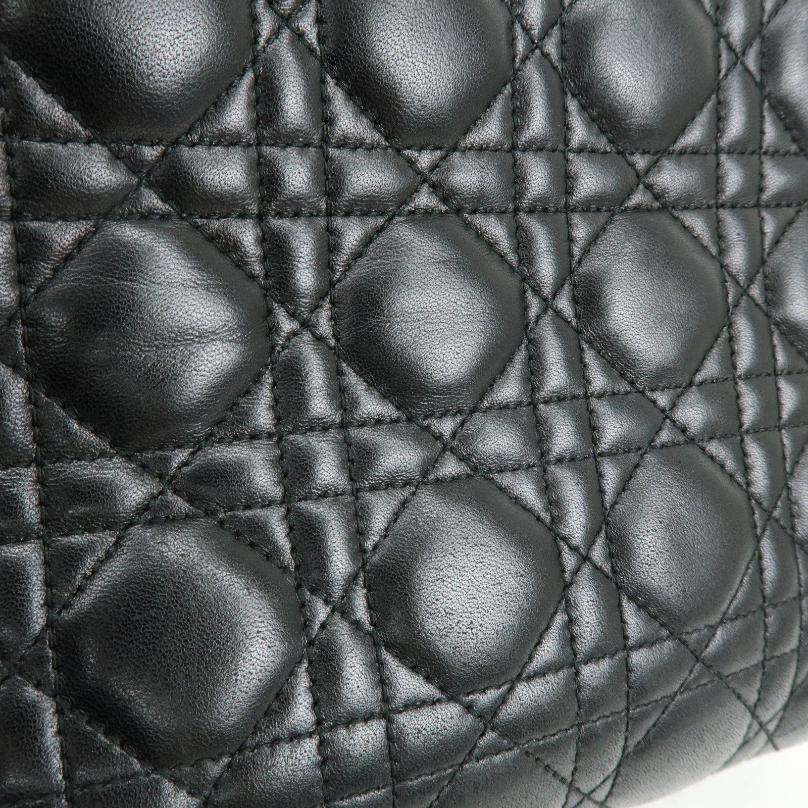 Christian Dior Lady Dior Cannage Leather 2Way Hand Shoulder Bag Black