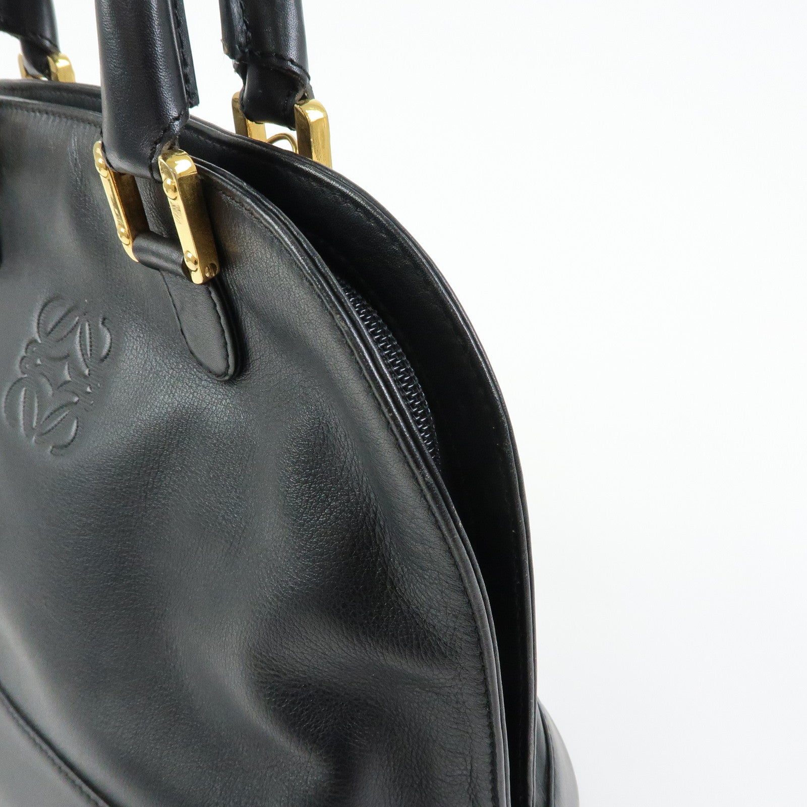 LOEWE Anagram Calf Leather Hand Bag Black