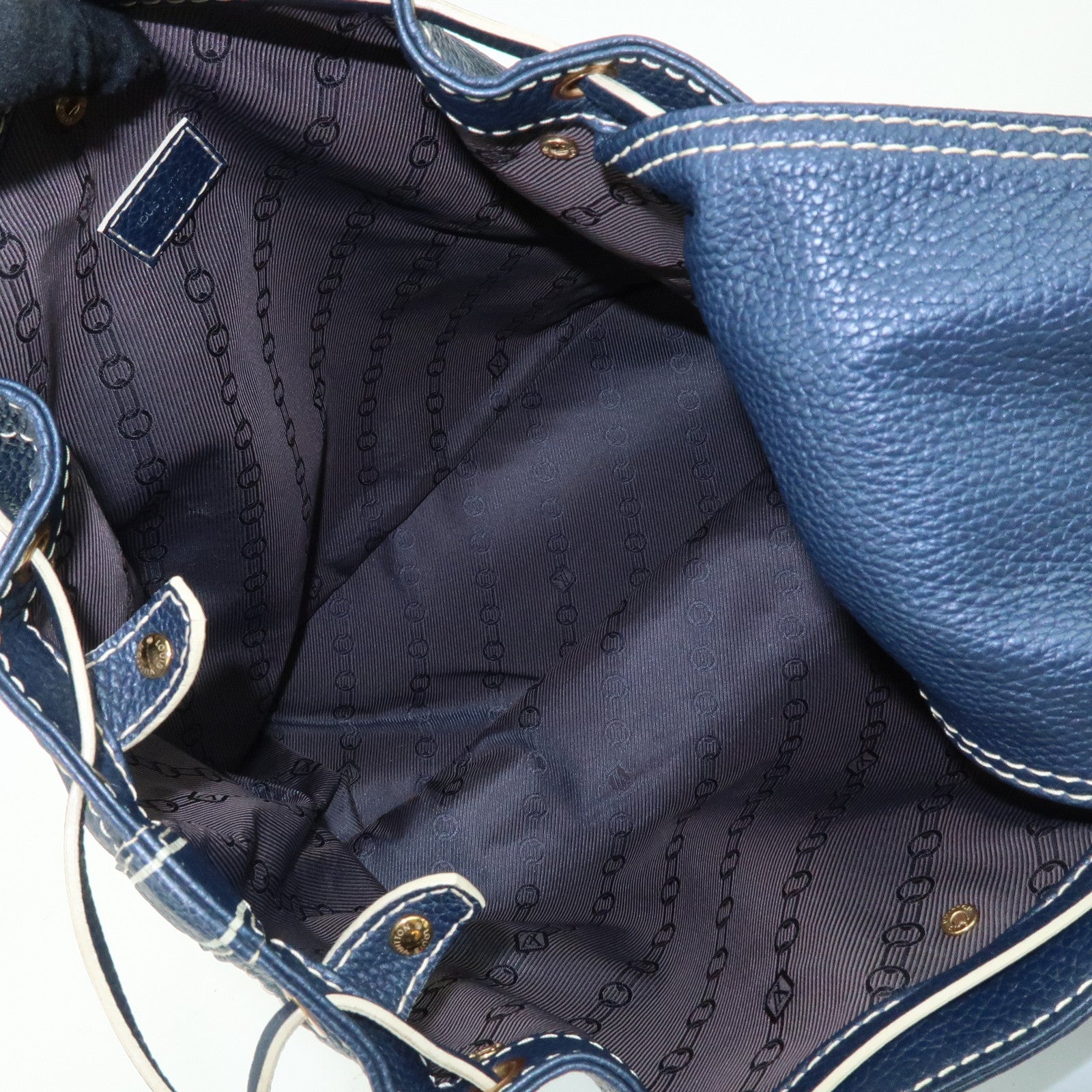 Louis Vuitton T&B Tobago Leather Shoe Bag Hand Bag Blue M95149