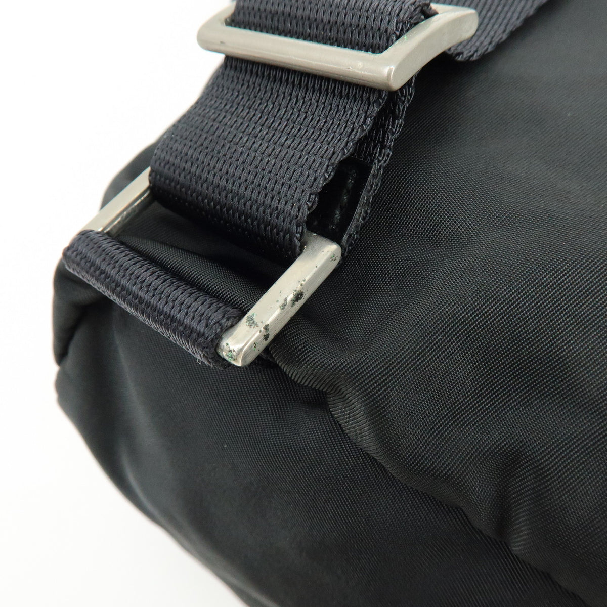 PRADA Triangle Logo Nylon Leather Backpack Rucksack Black