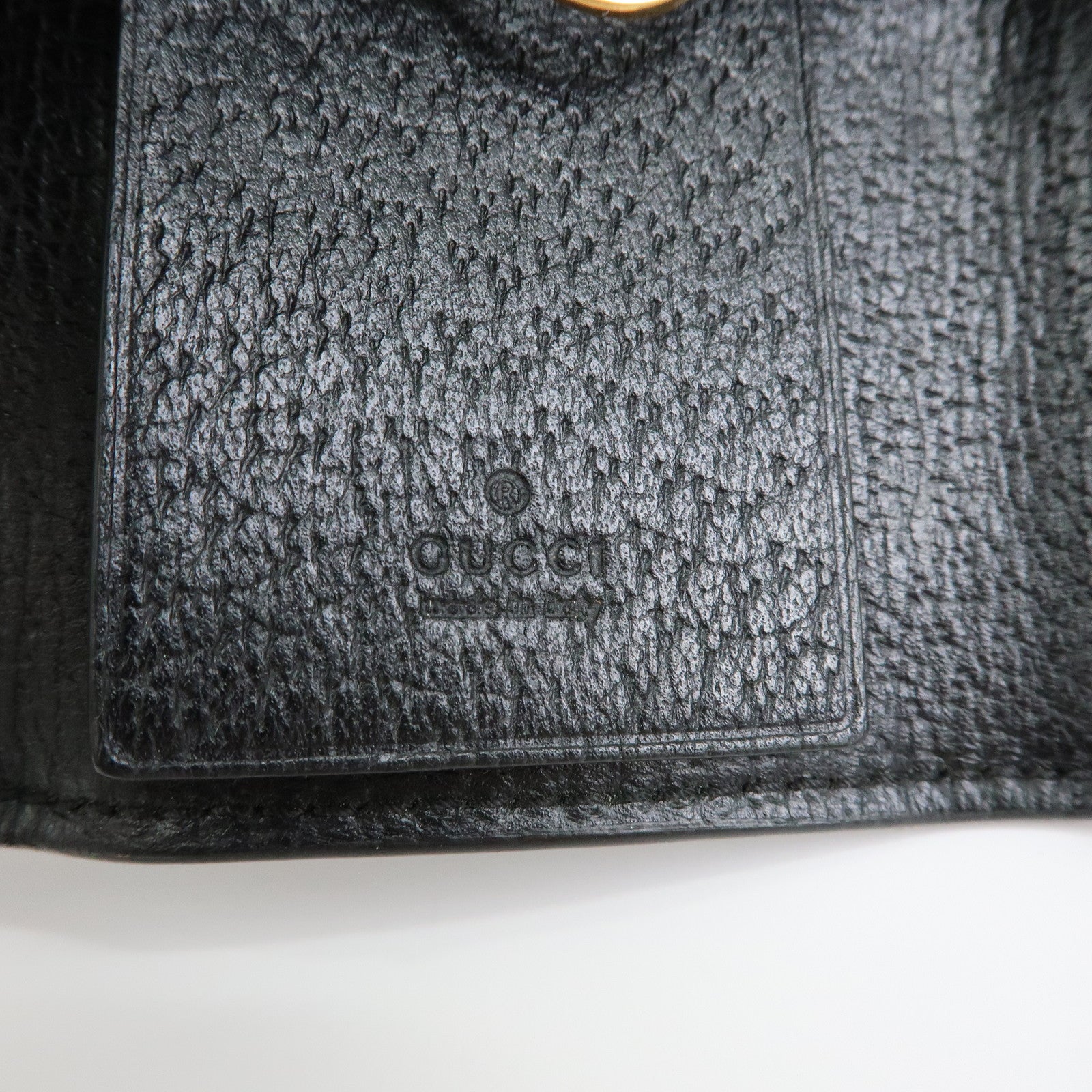 GUCCI Animalier Bee Leather 6 Ring Key Case Key Holder Black 523683