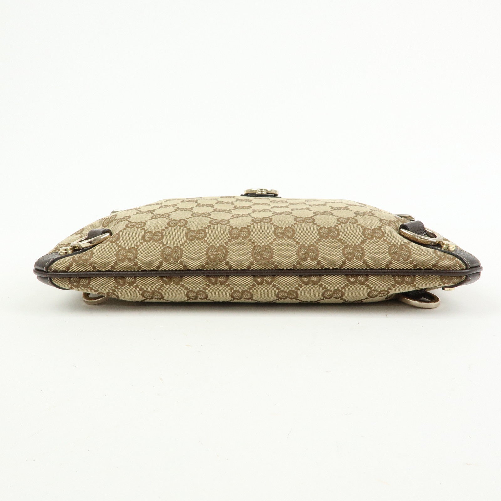 GUCCI Abbey GG Canvas Leather Shoulder Crossbody Bag Brown 131326