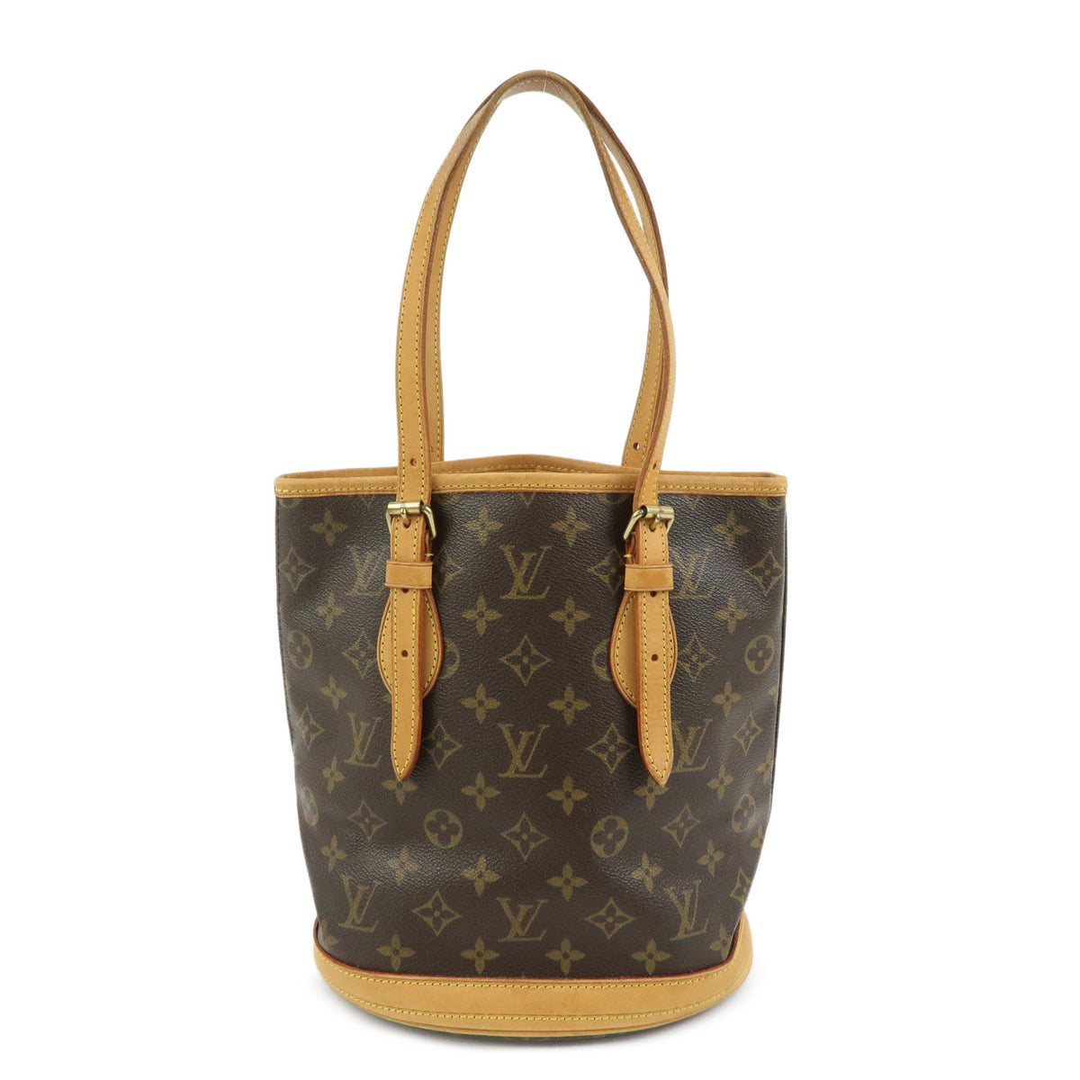 Louis Vuitton Monogram Canvas Bucket PM Hand Bag Brown M42238