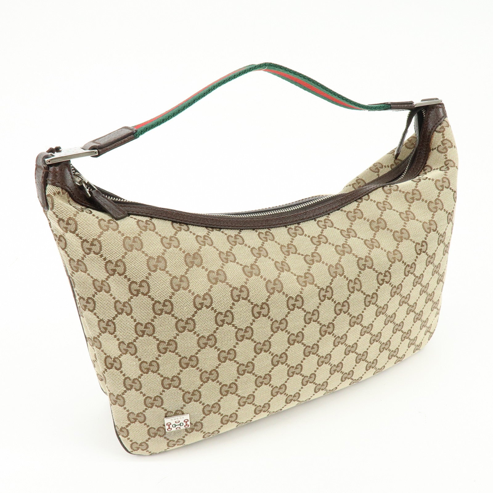 GUCCI Sherry GG Canvas Leather Shoulder Bag Hand Bag Beige Brown 146243