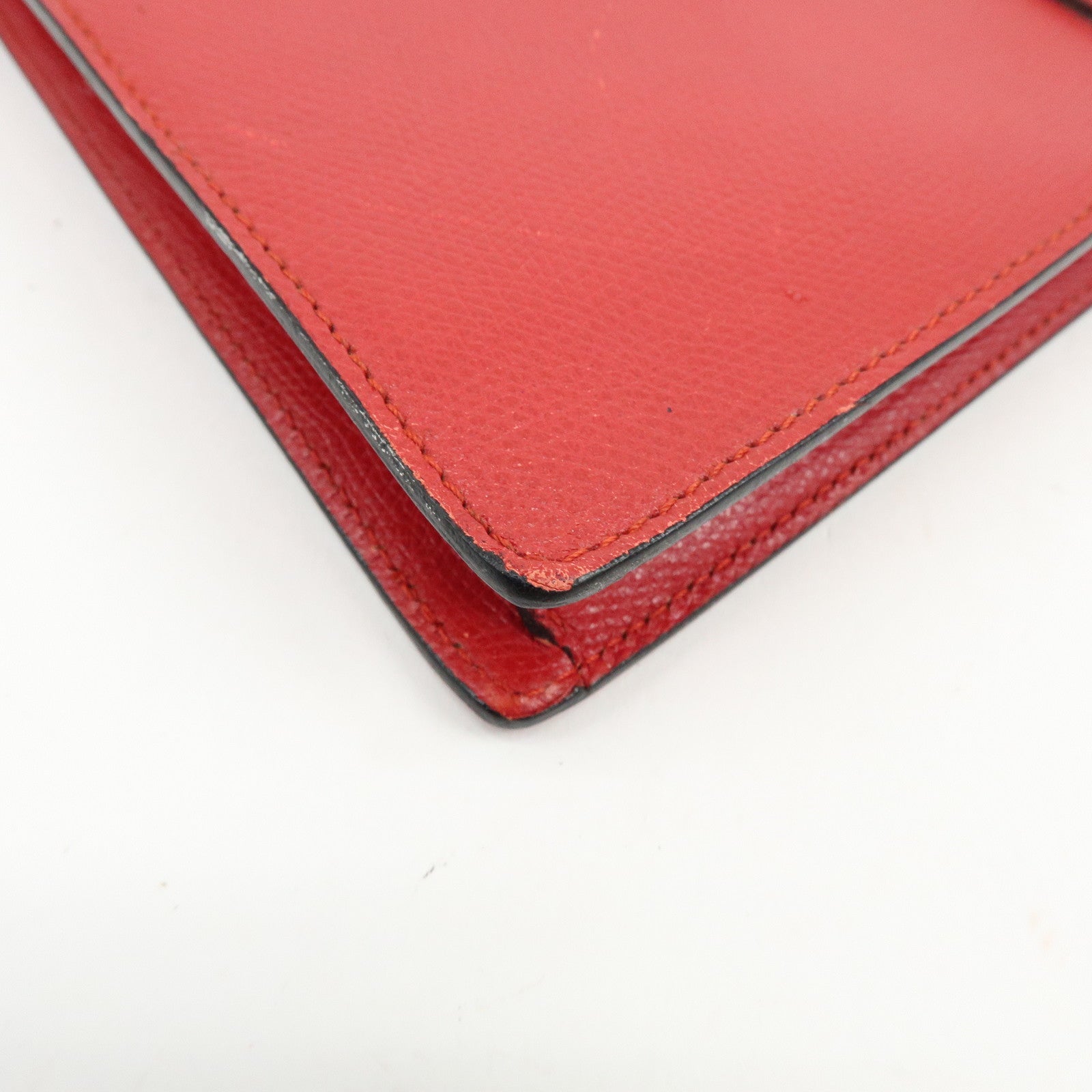 SAINT LAURENT PARIS Y-Line Leather Studs Shoulder Bag Crossbody Bag Red