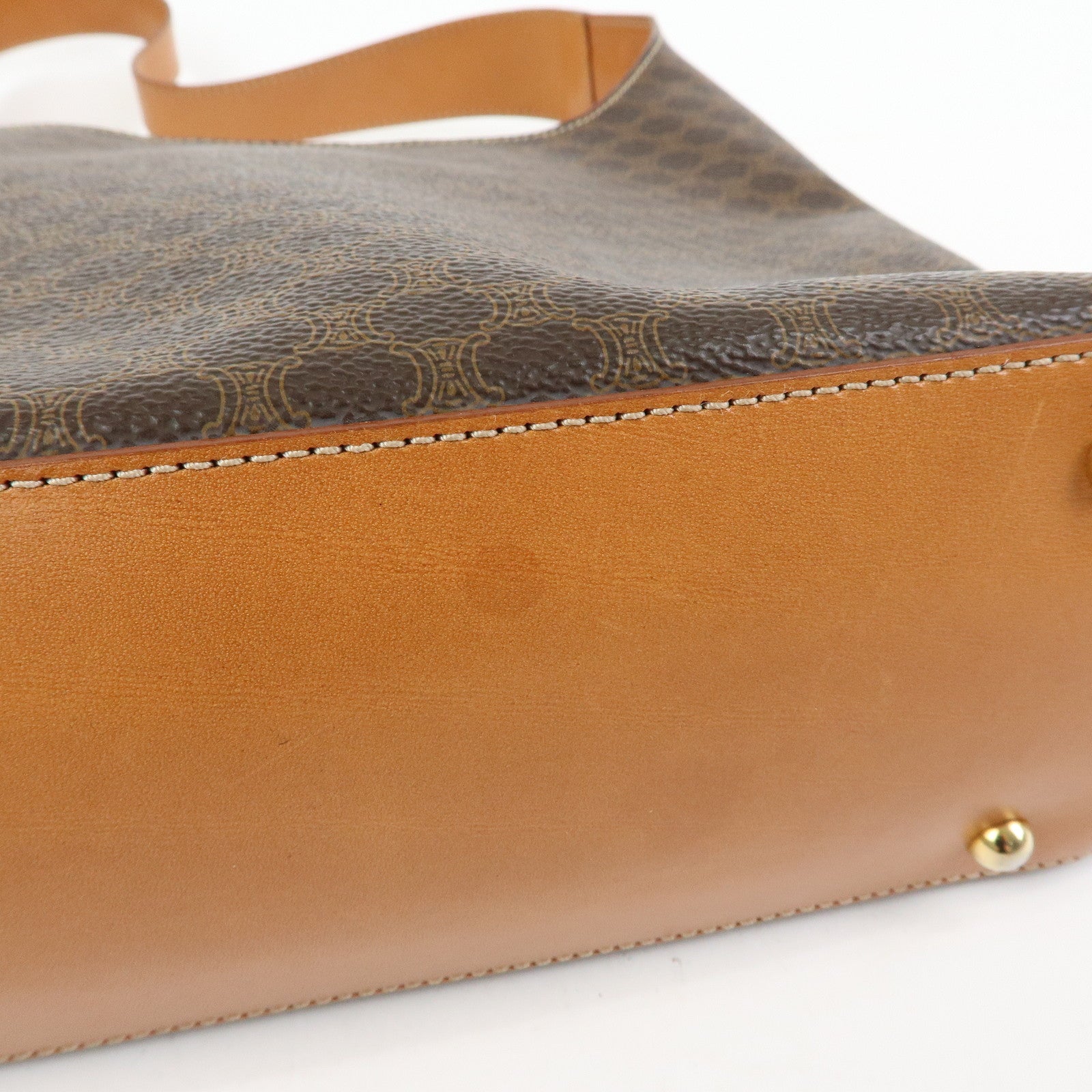 CELINE Macadam PVC Leather Shoulder Bag Brown