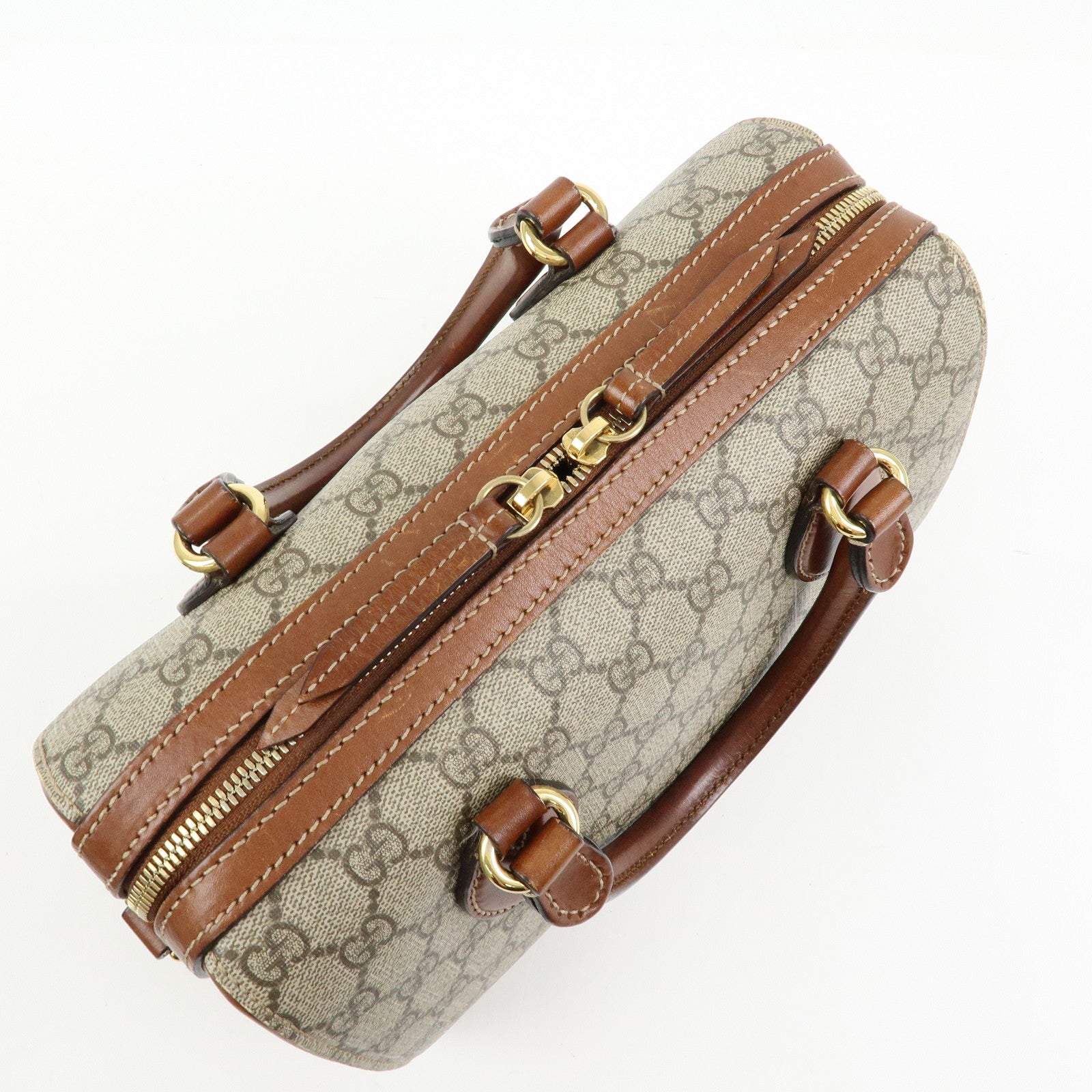 GUCCI GG Supreme Leather 2Way Bag Boston Bag Shoulder Bag Brown 409529