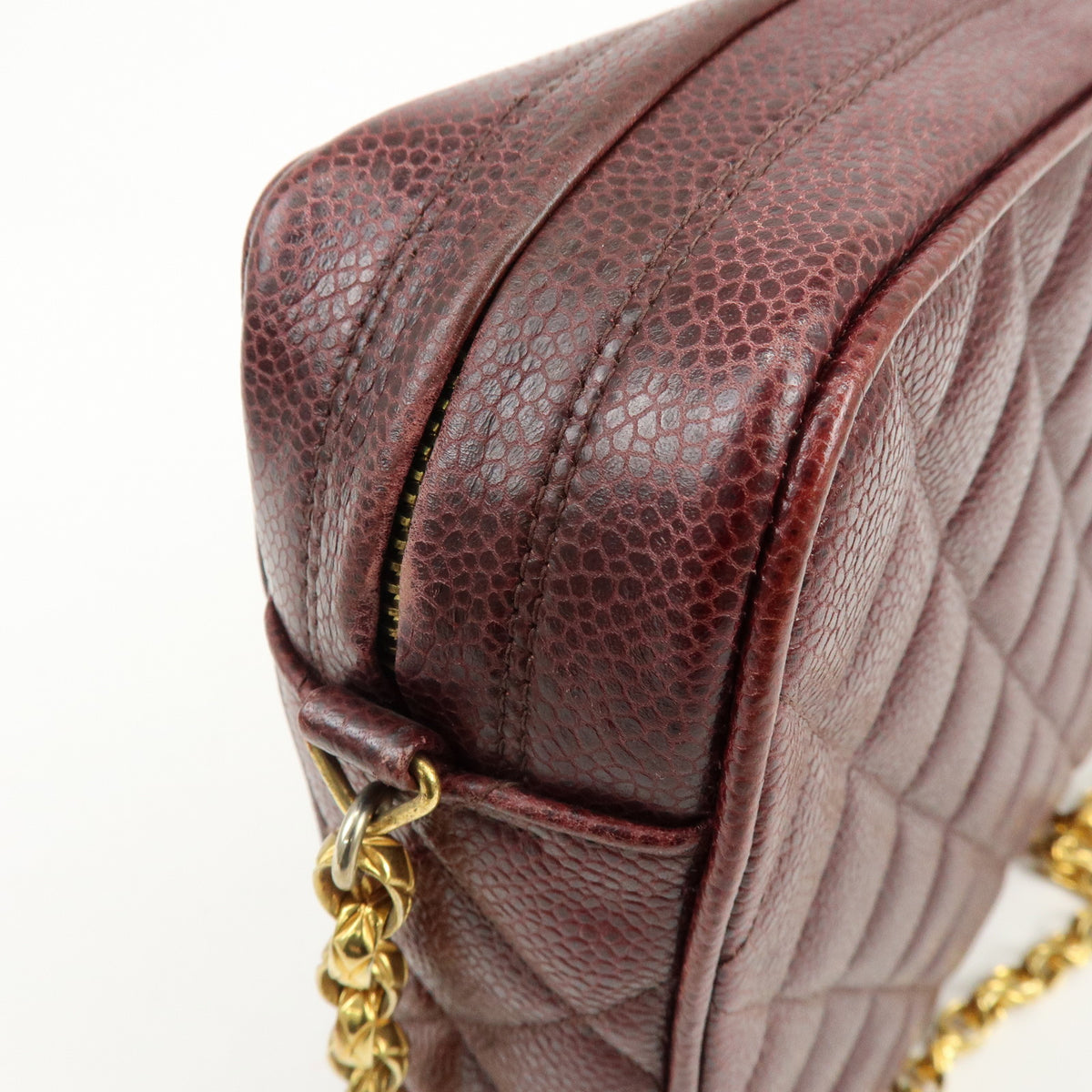 CHANEL Matelasse Diana Caviarskin Chain Shoulder Crossbody Bag Bordeaux