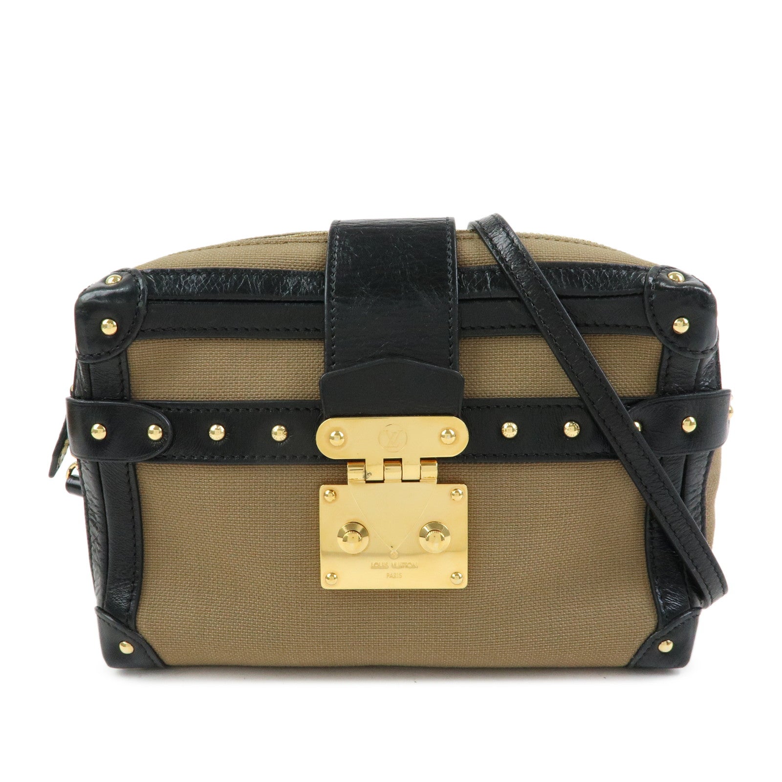 Louis Vuitton Petite Malle Soft MM Canvas Leather Shoulder Bag