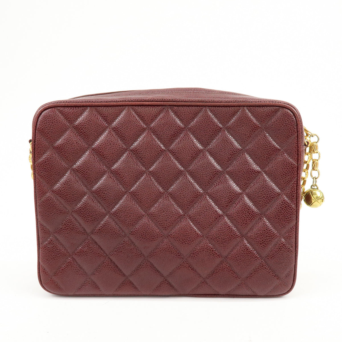 CHANEL Matelasse Diana Caviarskin Chain Shoulder Crossbody Bag Bordeaux