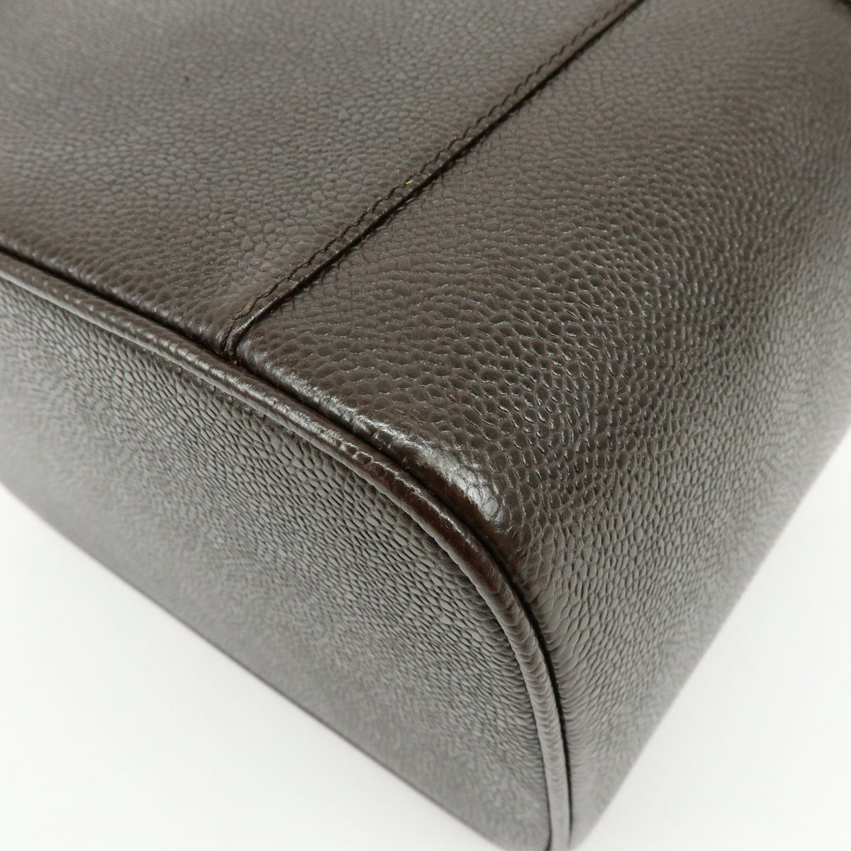 CHANEL COCO Mark Caviarskin 2WAY Bag Cosmetic Bag Black A07061