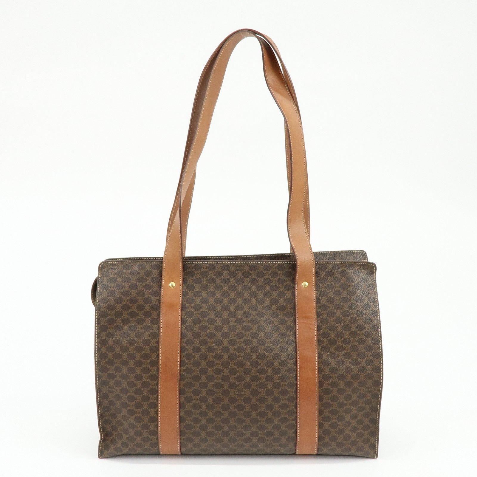 CELINE Macadam PVC Leather Shoulder Bag Hand Bag Brown