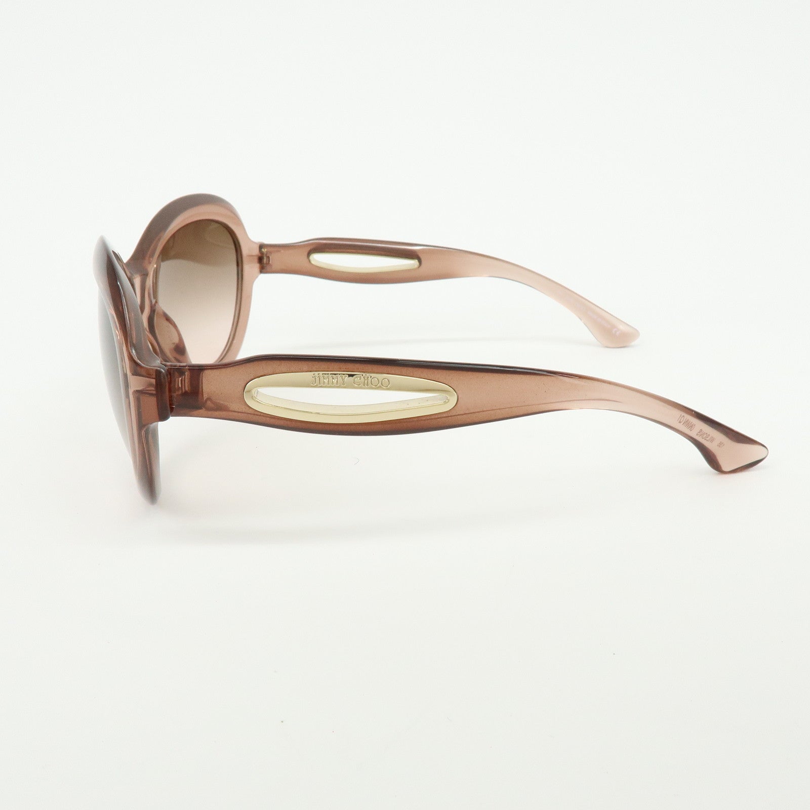 JIMMY CHOO Plastic Oval Cat Eye Sunglasses Transparent Brown