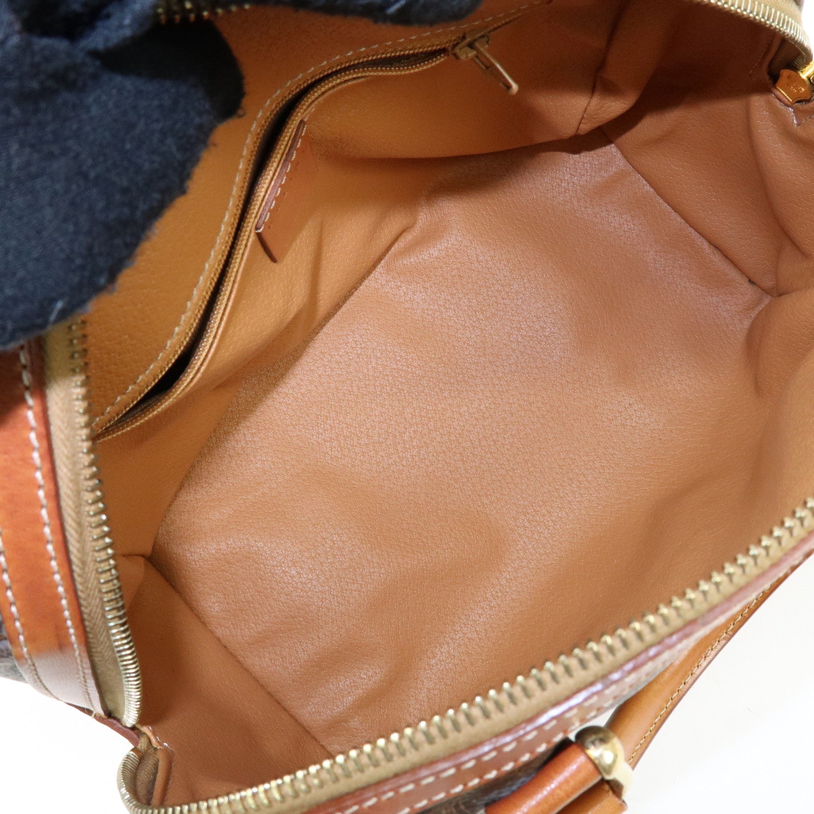 CELINE Macadam Logo PVC Leather 2Way Boston Bag Hand Bag Brown