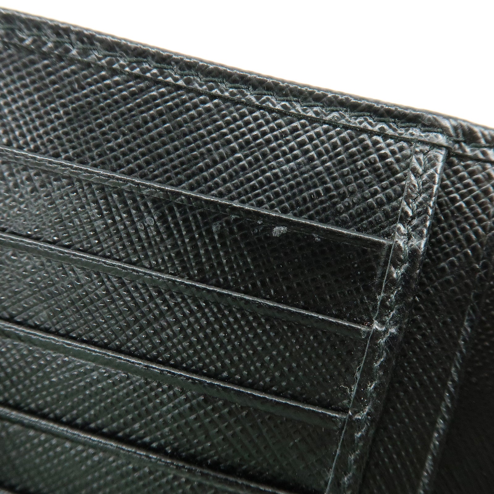 PRADA Saffiano Leather Compact Bi-fold Wallet Black 1ML225