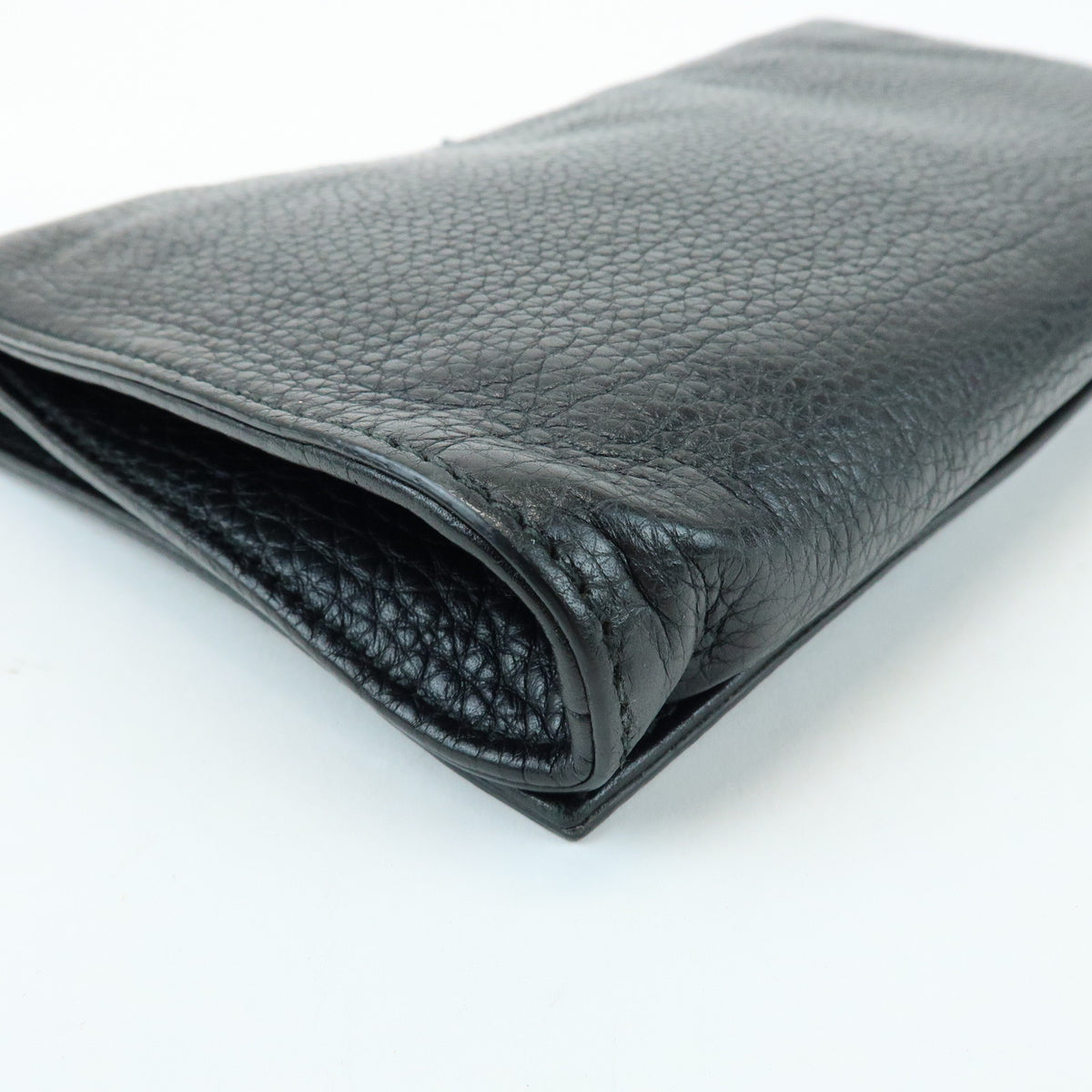 GUCCI SOHO Interlocking G Leather Clutch Bag Flat Pouch Black 336753