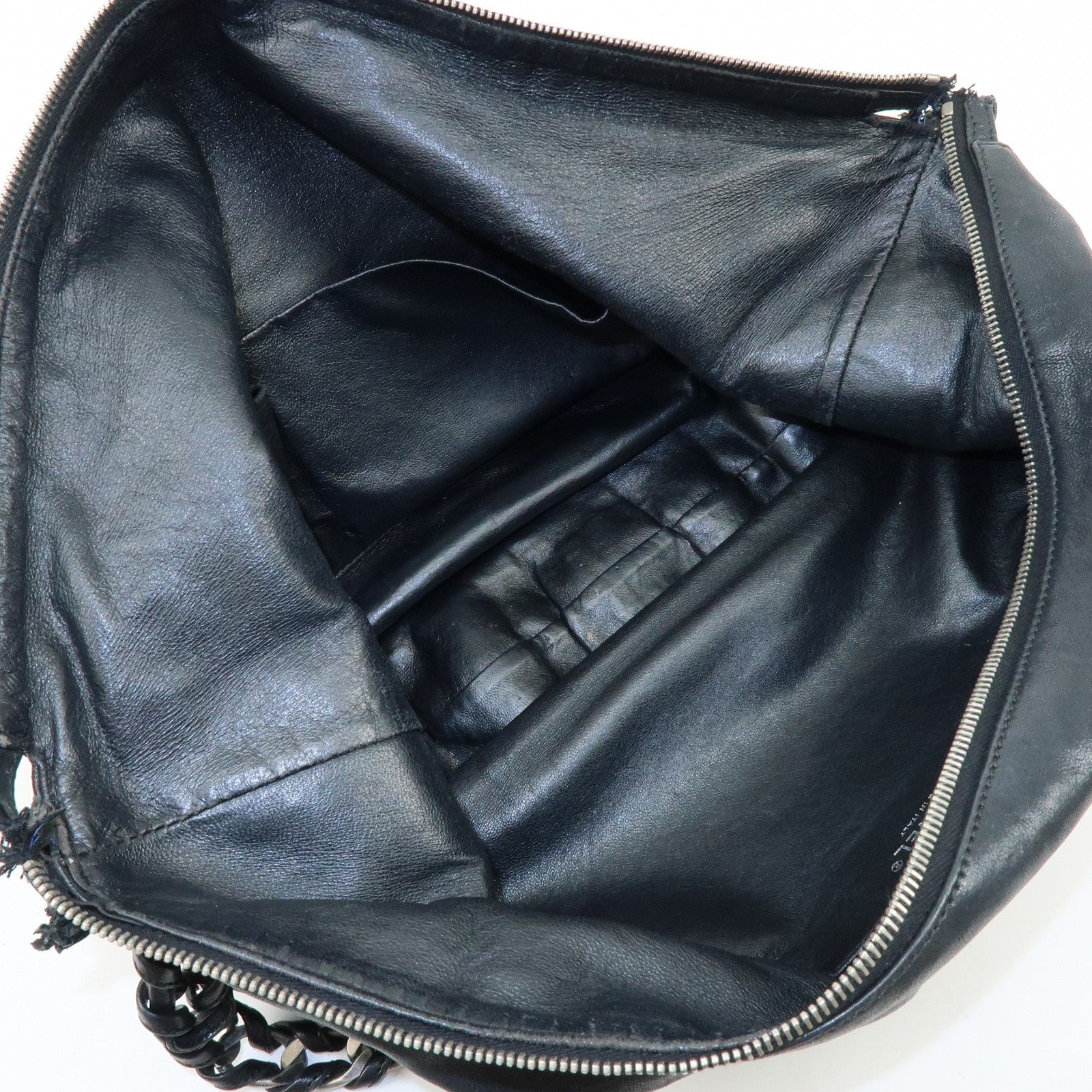 CHANEL Luxury Line COCO Mark Calf Leather Shoulder Bag Hand Bag Black
