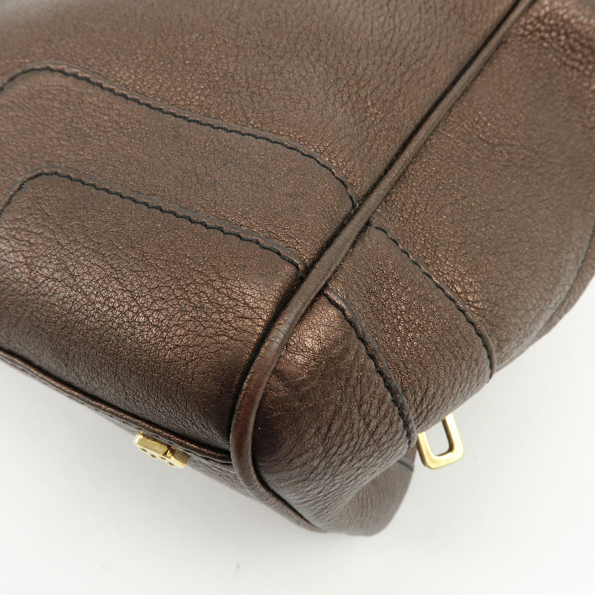 LOEWE Anagram Amazona 36 Hand Bag Boston Bag Metallic Brown