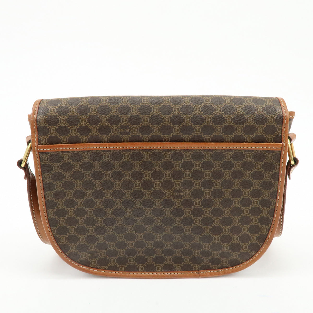 CELINE Macadam Canvas Leather Shoulder Bag Crossbody Bag Brown