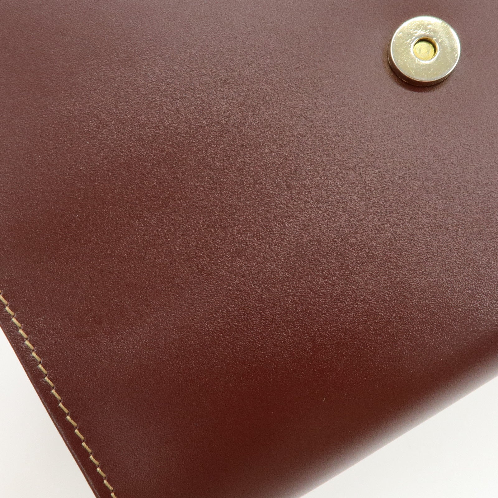 Cartier Must de Cartier Leather Clutch Bag Flat Pouch Bordeaux