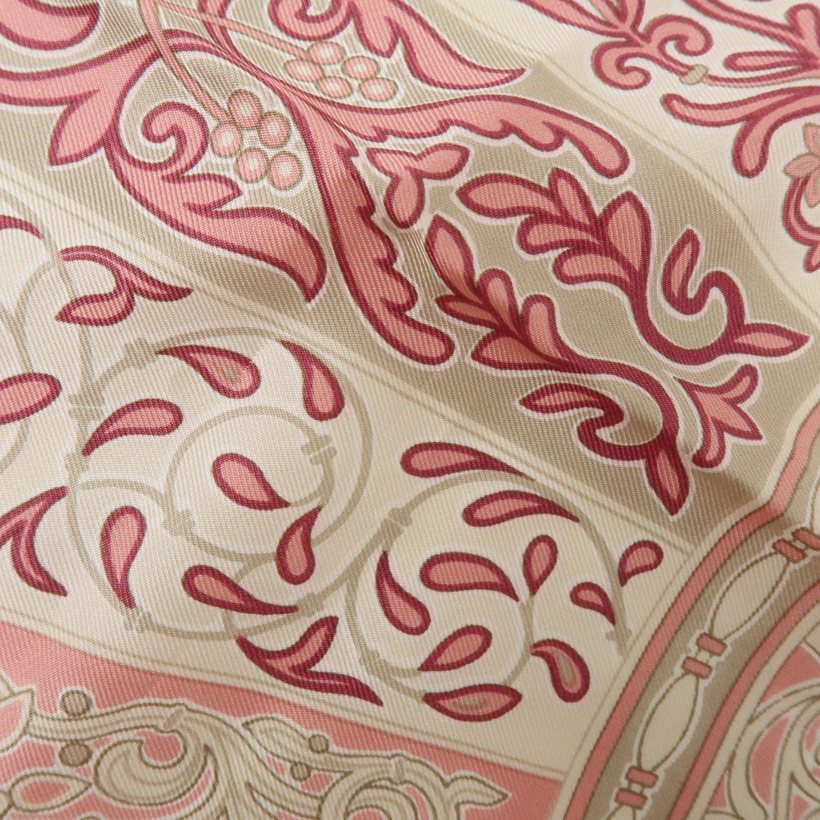 LOEWE Set of 2 Silk 100% Scarf VELAZQUEZ Paisley Pink Gold