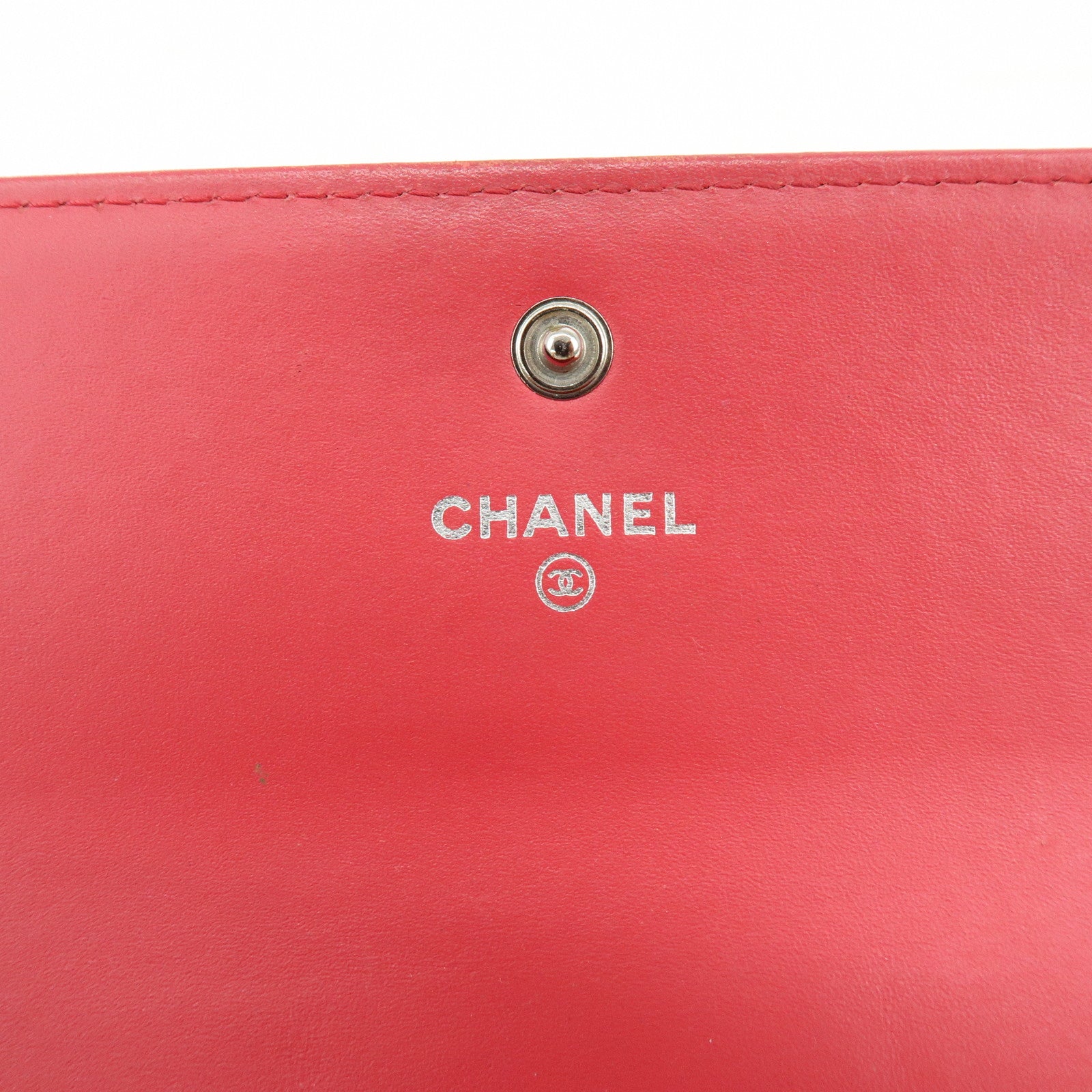 CHANEL COCO Mark Caviarskin Long Flap Wallet Red A50070