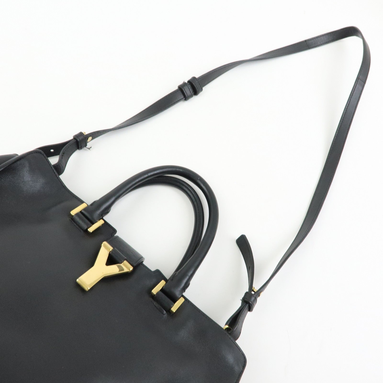 SAINT LAURENT PARIS Petit Cabas Y Line Leather 2WayBag Black 311210