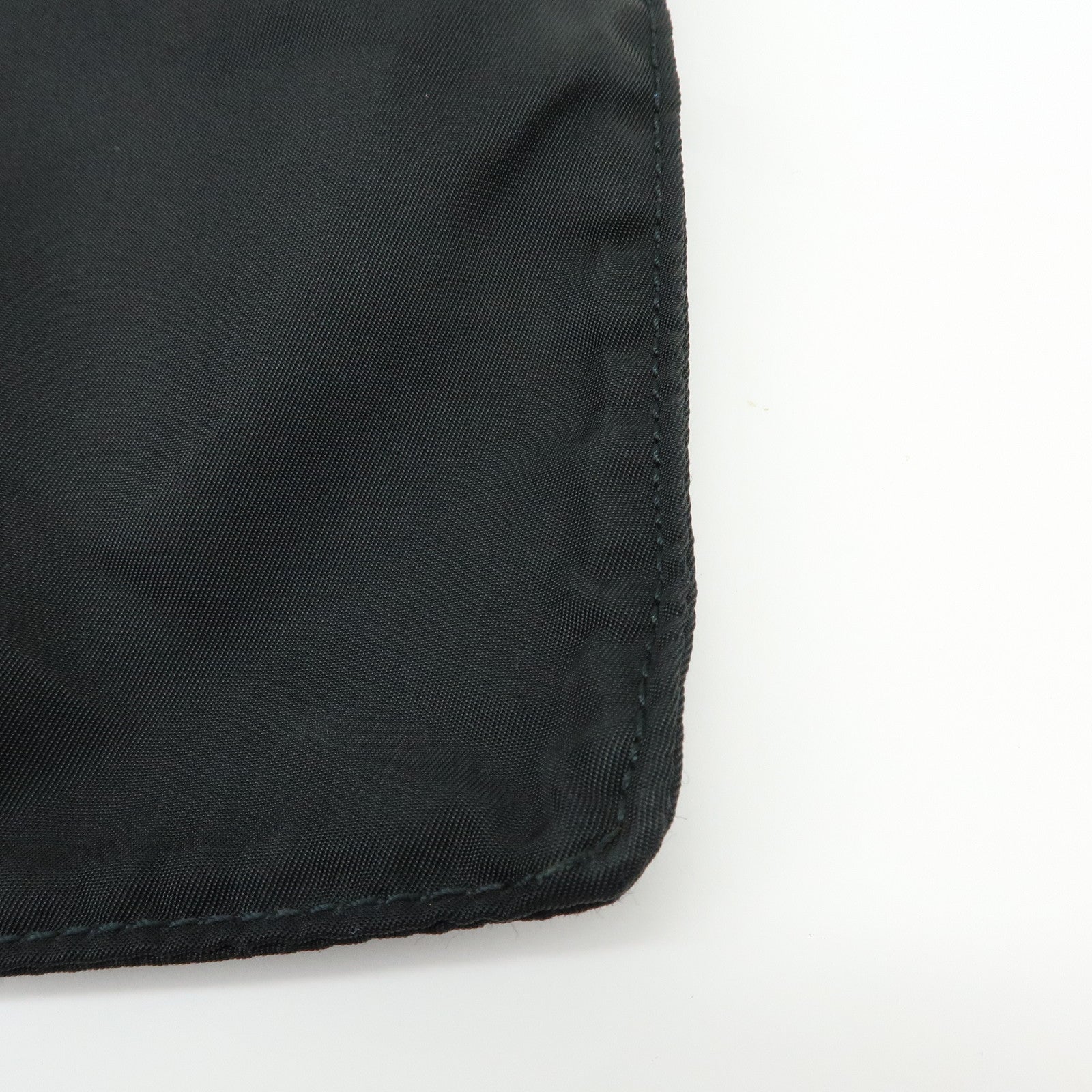 PRADA Triangle Logo Nylon Leather Shoulder Crossbody Bag Black