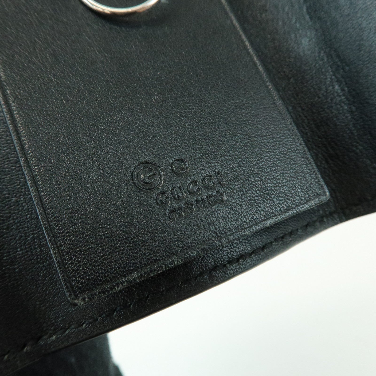 GUCCI Microguccissima Leather 6 Ring Key Case Key Holder Black