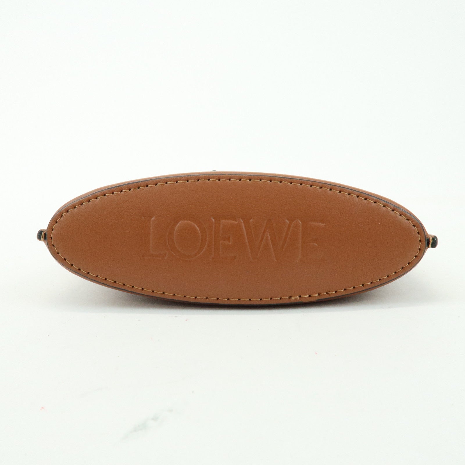 LOEWE Anagram Leather Dice Pocket Shoulder Bag Crossbody Bag Brown