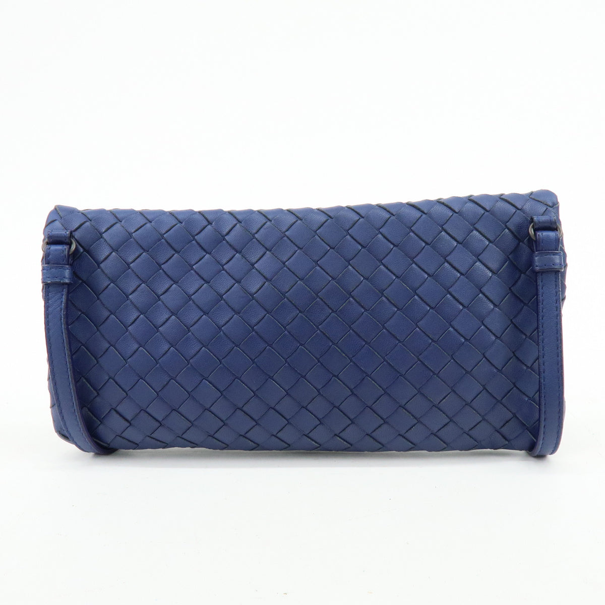BOTTEGA VENETA Intrecciato Leather Shoulder Bag Crossbody Bag Blue