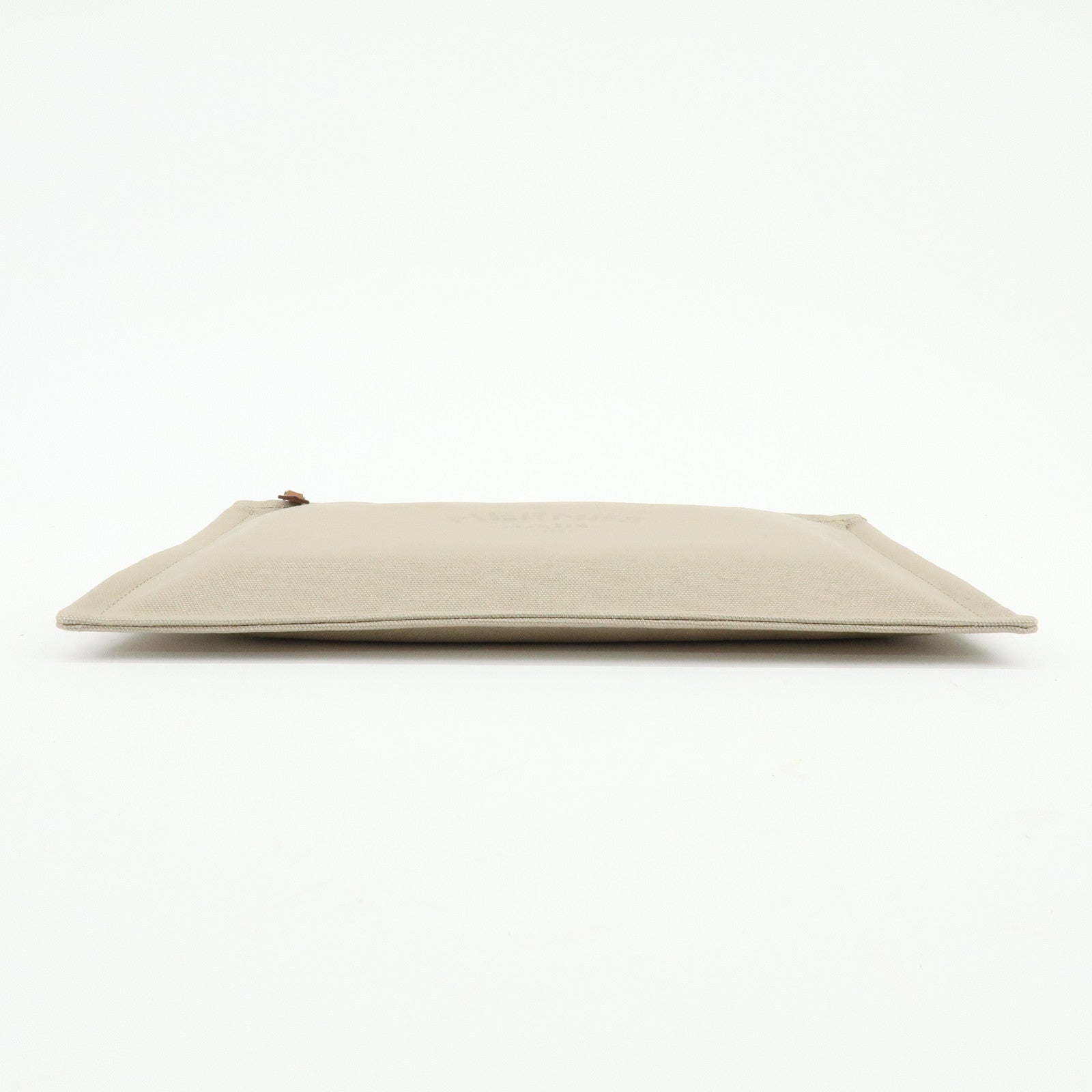 HERMES Yachting GM Canvas Flat Pouch Cosmetic Pouch Beige