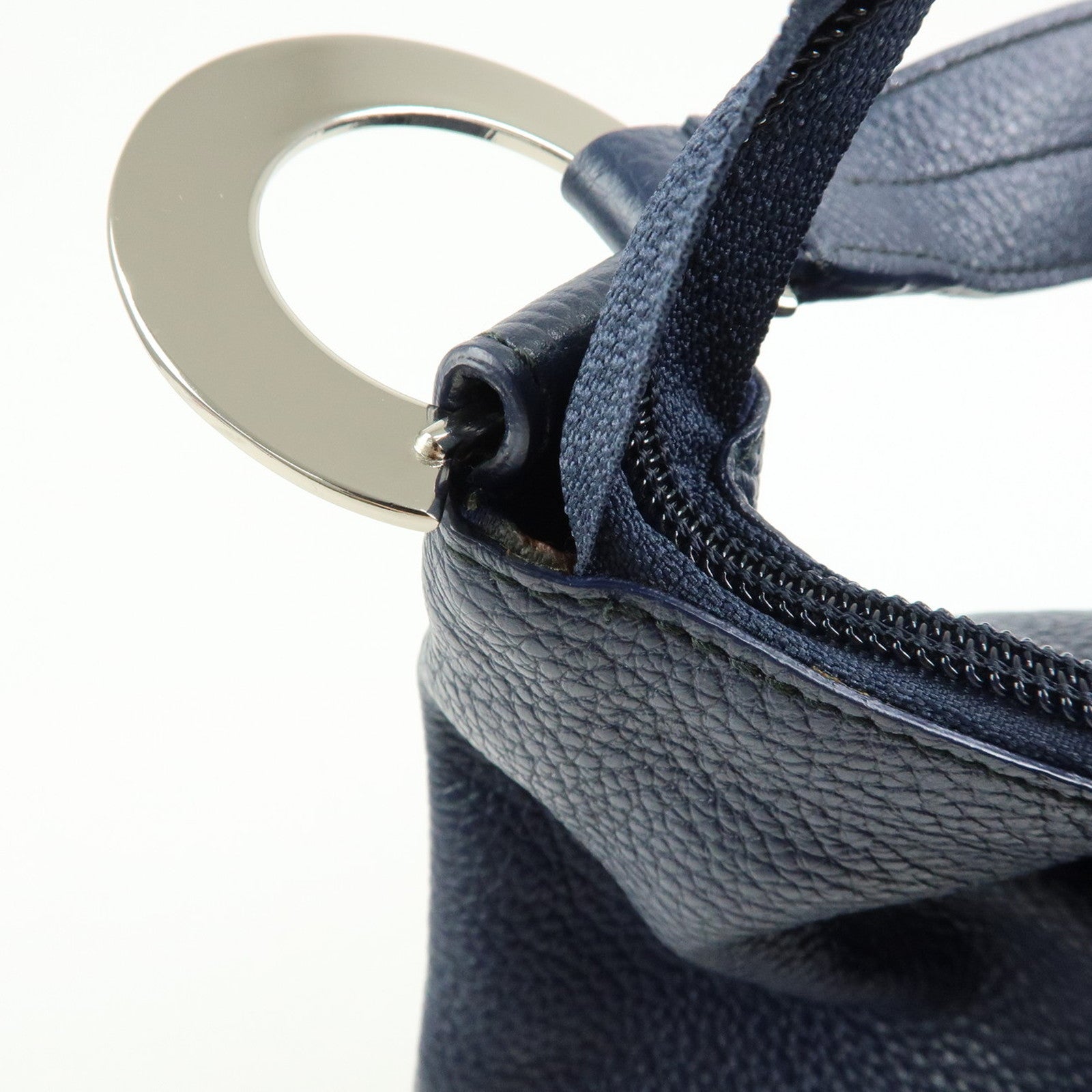 FURLA Leather Shoulder Bag Hand Bag Hobo Bag Dark Navy