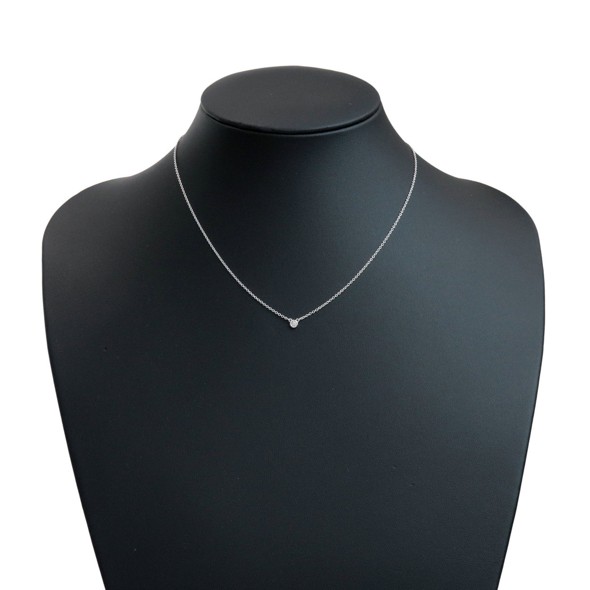 Tiffany & Co By The Yard 1P Diamond Necklace SV925 Silver