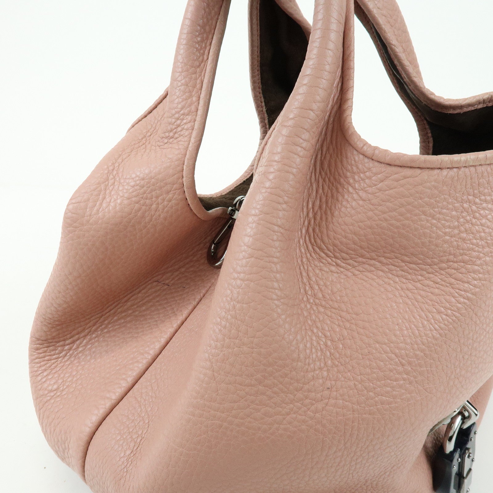 LOEWE Calle PM Leather Hand Tote Bag Bear Lock Charm Pink