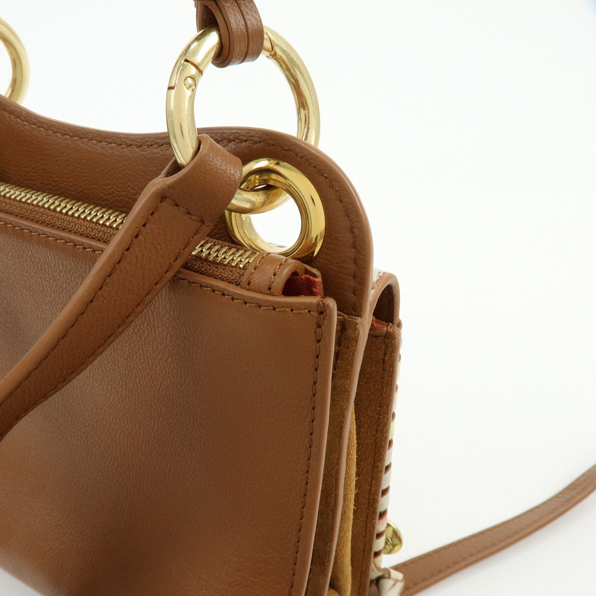 Chloe See By Chloe TILDA Leather Suede 2Way Shoulder Bag Off White